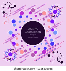 Abstraction from geometric shapes. Design background in cool colors. Compression of space prostration. Futuristic posters.