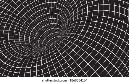 Abstraction, geometric shapes. Tunnel in space.
