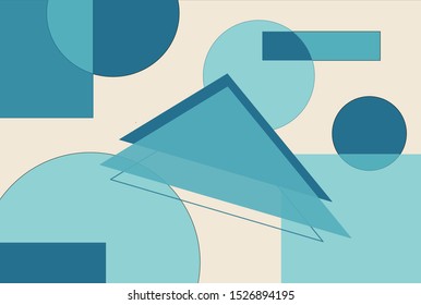 Abstraction with geometric shapes in vector eps10. Isolated. Background for decoration of poster, presentation, flyer, placard etc. Elements for animation. Place for message or drawing.