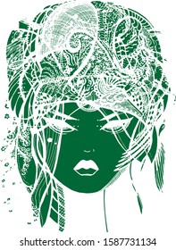 Abstraction. Girl in the style of art.
