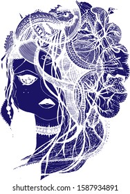 Abstraction. Girl in the style of art.
