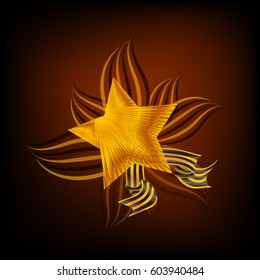 abstraction Golden Star. Vector