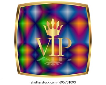 Abstraction Golden VIP icon.Vector
