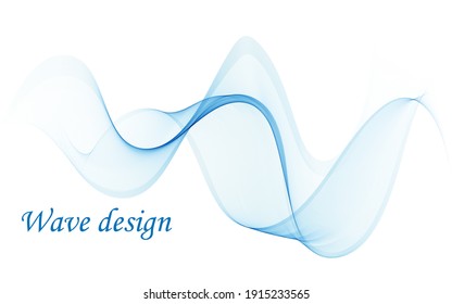 Abstraction graceful blue transparent wave. Idea for your design.