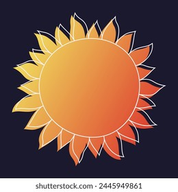 Abstraction graphic design for solar gradation color on the black background Sun weather icon vector