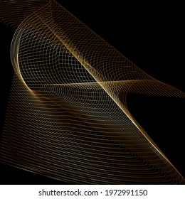 abstraction. graphic pattern of colored dots and lines on a black background
