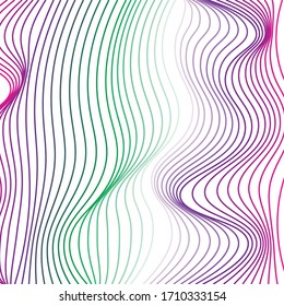 Abstraction. Graphic waves. Colored lines on a white background. Colorful