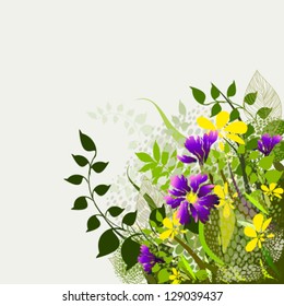 abstraction with grass and flowers