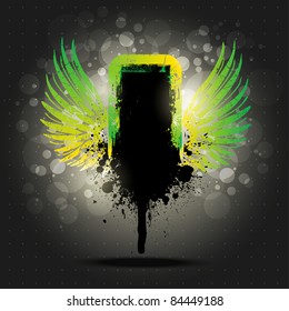 Abstraction grunge background wings.vector