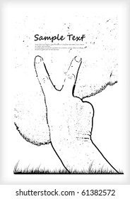 abstraction. hand in the form of trunk and branches of the tree