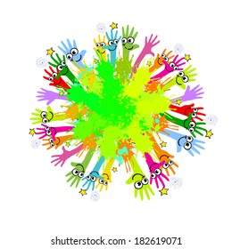 abstraction hands of people. Vector
