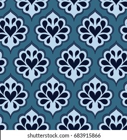 Abstraction and hearts. Seamless ornament pattern. Suitable for cover, clothing, wallpaper, textiles, accessories, curtains, wrapping and wrapping paper.
