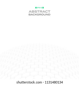 Abstraction of hexagonal pattern in curve shape background. Illustration vector eps10