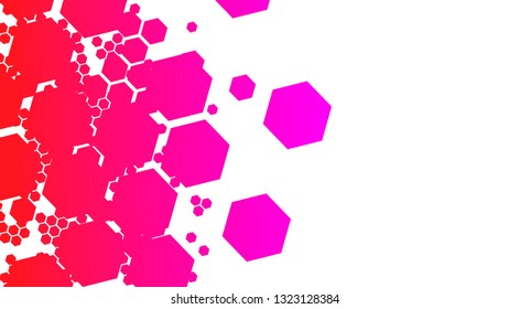 Abstraction of hexagons of red and gently pink. White background is transparent. The undeniable decoration of your work.