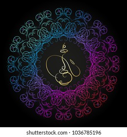 Abstraction of a hookah for smoking and relaxation vector