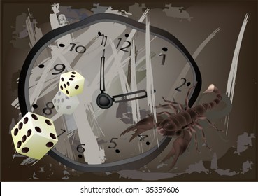 abstraction hours cubes and a scorpion