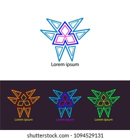 Abstraction illustration 80th. Psychedelic trans logo icon set.
