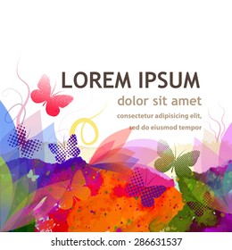 abstraction of the ink spots with flowers. magic flower of ink. Vector