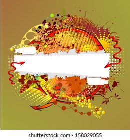 abstraction of ink stains with a torn paper