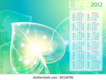 Abstraction leaf background 10 eps. Calendar 2012