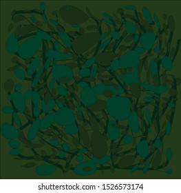 abstraction, leaves, modern art. light green and dark green.Simple vector pattern. Geometric background. Vector. Vintage