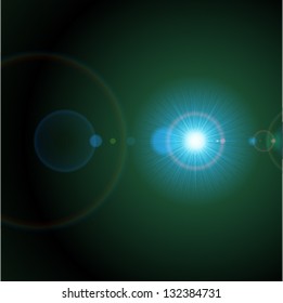 Luz de abstracción con fondo vectorial de lente