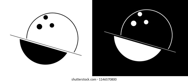 abstraction from the line, circles and spheres, bowling minimalist logo