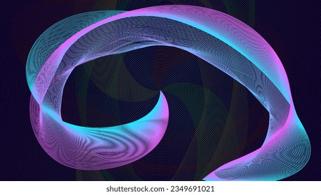 Abstraction. Lines. Tapes. Colored stripes. Background. Wallpaper. Red, blue, pink, purple. Space. Figure from lines.