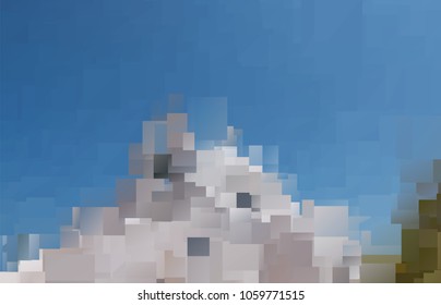 Abstraction. Low poly. Background. Squares and triangles.