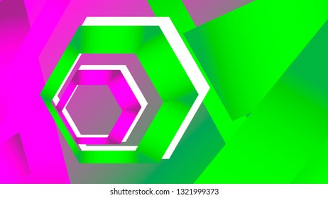 The abstraction is made of a color gamut of green and pink color. A good choice for the background.