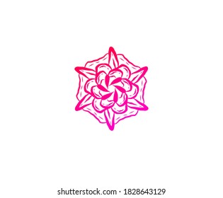 Abstracción mandala flores elemento dibujado a mano ornamento floral motivo de arte ilustración árabe