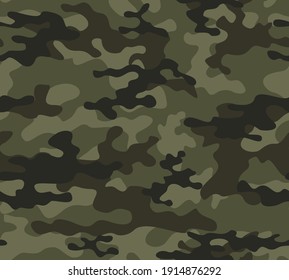 Abstraction military camouflage khaki pattern vector graphics modern hunting background.