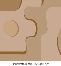 abstraction in a minimalist style. beige shades of figures.