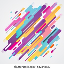 Abstraction modern style composition made of various rounded shapes in colorful. elements design, Vector illustration.