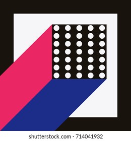 Abstraction of modern style with a composition of various flat shapes in color. Geometric background, bright texture, Vector illustration for print and design.