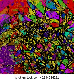 Abstraction mosaic line tree branches. Vector illustration