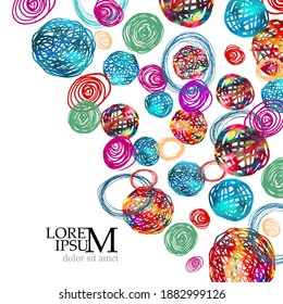 Abstraction from multi-colored circles. Vector illustration