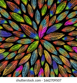 Abstraction of multicolored leaves. Vector illustration