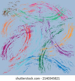 Abstracción. Bandas multicolores colocadas al azar sobre un fondo blanco. Usar como diseño para fondo de pared, carteles, cubiertas, fondos. Ilustración del vector