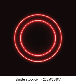 
Abstraction neon red circle, glowing two circles, for your ideas