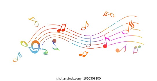 Abstraction of the note. Multicolored musical abstraction. Vector illustration
