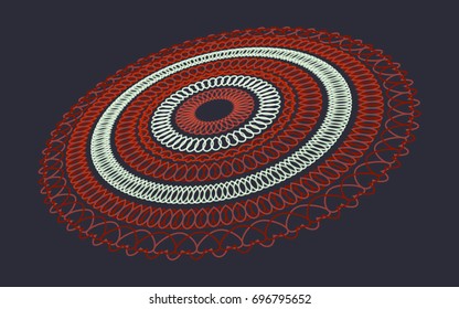 Abstraction on background circling chaotically in a circle. Abstract chaotic geometric pattern.
