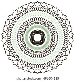 Abstraction on background circling chaotically in a circle. Abstract chaotic geometric pattern.