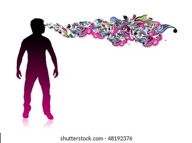 abstraction on a background of magician create a magic power, vector illustration
