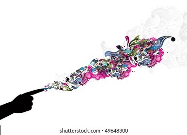 abstraction on a background of magician create a magic power, vector illustration, No mesh in this Vector