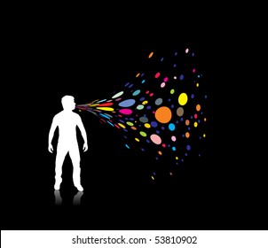 abstraction on a background of magician create a magic power, vector illustration