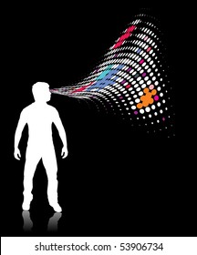 abstraction on a background of magician create a magic power, vector illustration