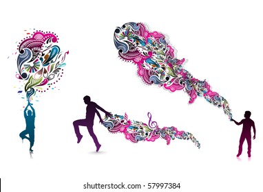 abstraction on a background of magician create a magic power, vector illustration