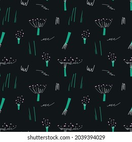 Abstraction on a black background. Seamless pattern. Background for web banner, textile, wrapping paper, stationery, etc. 