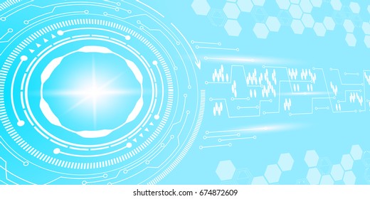 Abstraction on geometry, technology, concept, on a blue background